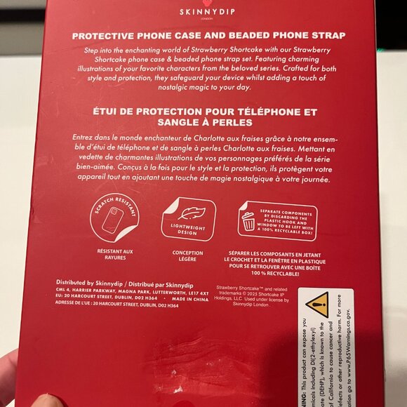 Strawberry Shortcake Beaded Strap Phone Case iPhone 13 Pro Max 14 Pro Max (new/ - Picture 6 of 7